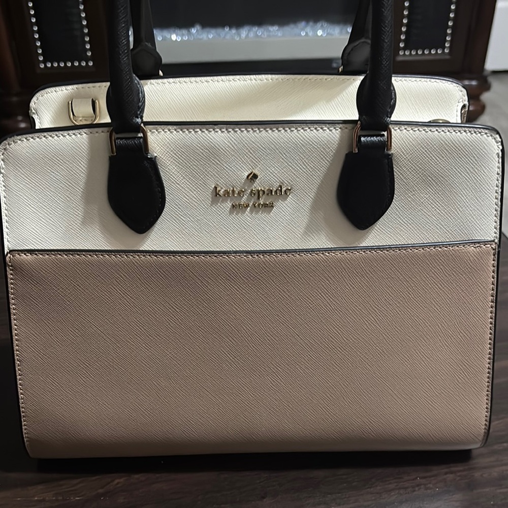 Kate Spade Cream and Tan Satchel Bag